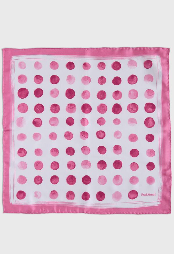 Paul Stuart Printed Silk Watercolor Dot Pocket Square, image 2