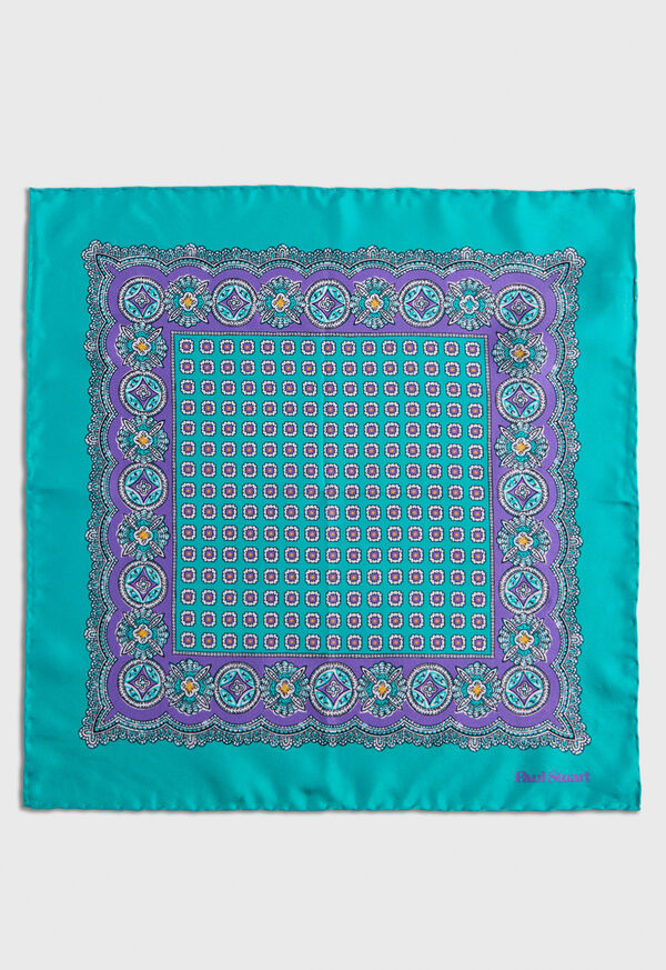 Paul Stuart Silk Twill Medallion Pocket Square, image 3
