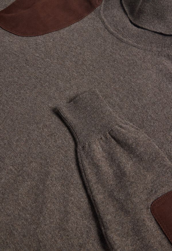 Paul Stuart Cashmere & Suede Gun Patch Turtleneck, image 6