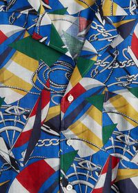 Paul Stuart Printed Linen Camp Collar shirt, thumbnail 2