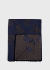 Paul Stuart Jacquard Paisley Wool Blend Scarf, thumbnail 1