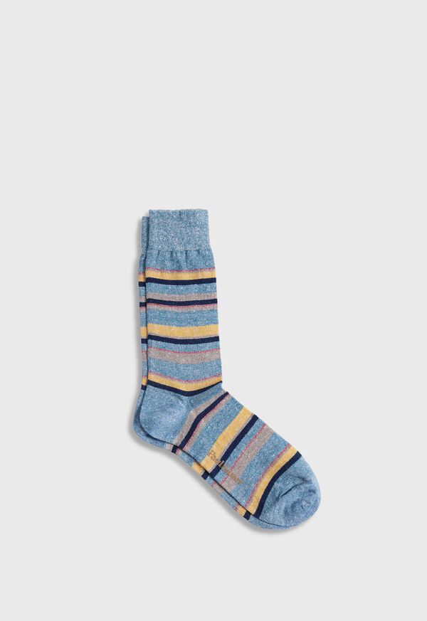 Paul Stuart Linen M&eacute;lange Striped Sock, image 1