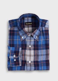 Paul Stuart Linen Plaid Sport Shirt, thumbnail 1