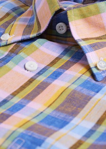 Paul Stuart Linen Plaid Sport Shirt