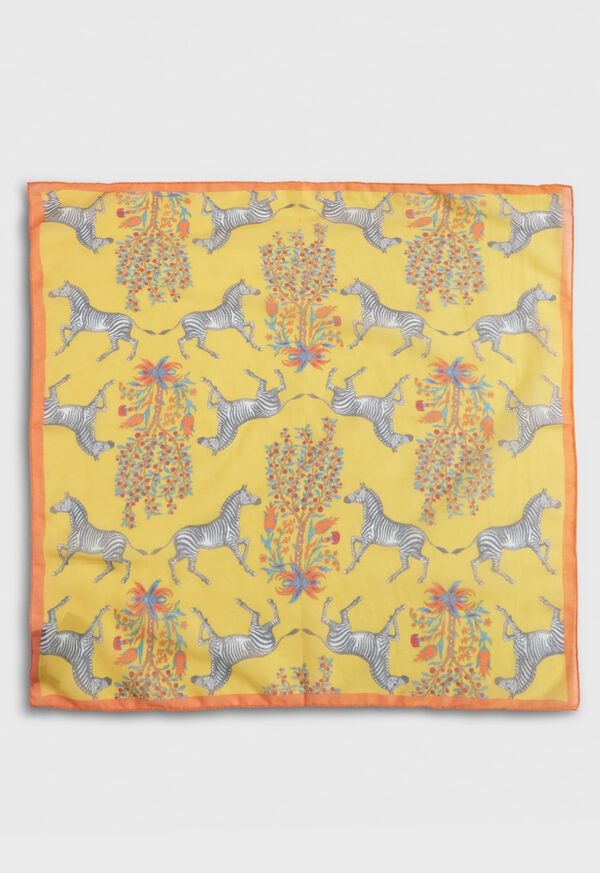 Paul Stuart Zebra Print Cotton & Silk Bandana, image 3