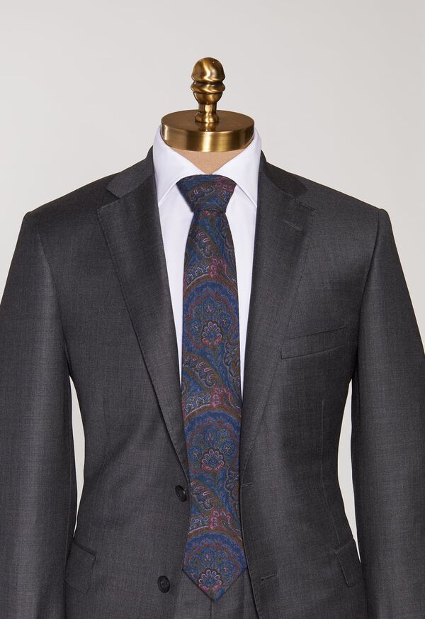 Paul Stuart Wool Printed Paisley Tie, image 2