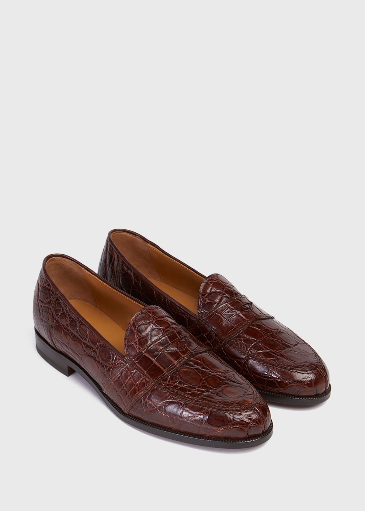 Lee II Low Vamp Crocodile Penny Loafer