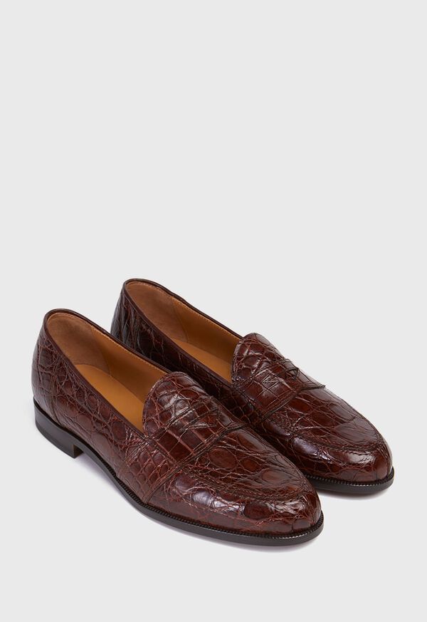Paul Stuart Lee II Low Vamp Crocodile Penny Loafer, image 3