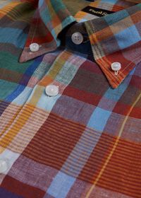 Paul Stuart Linen Plaid Sport Shirt, thumbnail 3