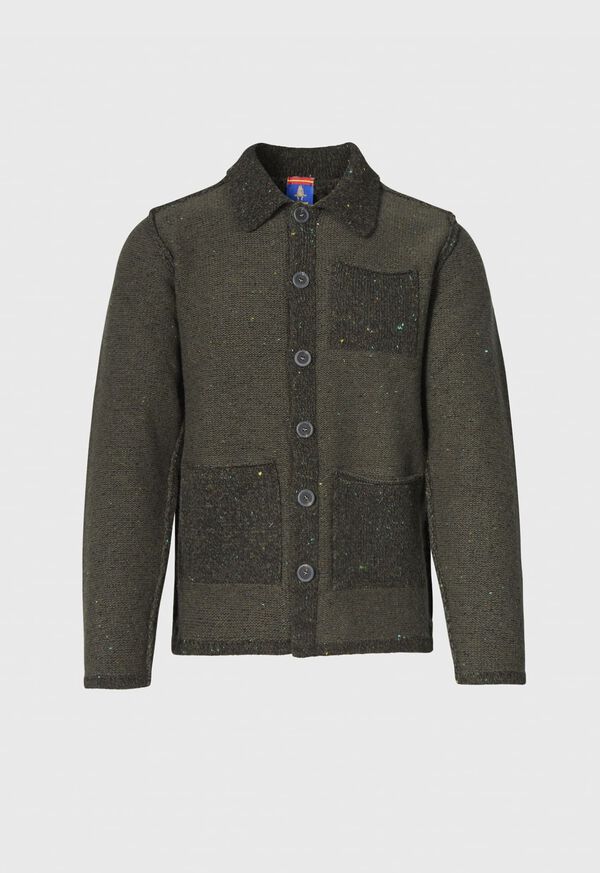 Paul Stuart Reversed Tweed Sweater Jacket, image 1