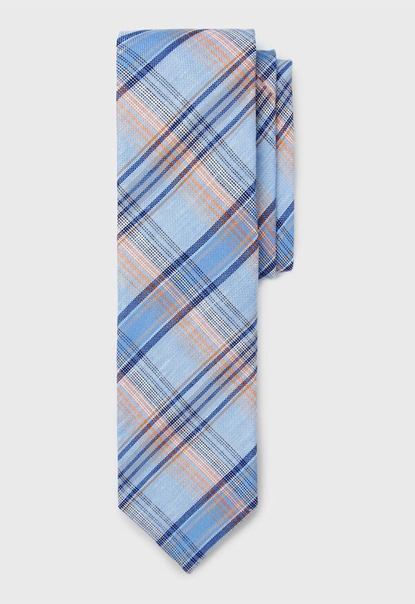 Paul Stuart Plaid Linen Tie, image 1