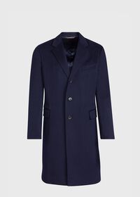 Paul Stuart Navy Cashmere Classic Overcoat, thumbnail 1