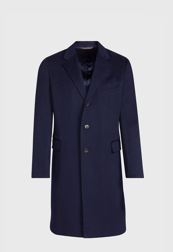Paul Stuart Navy Cashmere Classic Overcoat, image 1