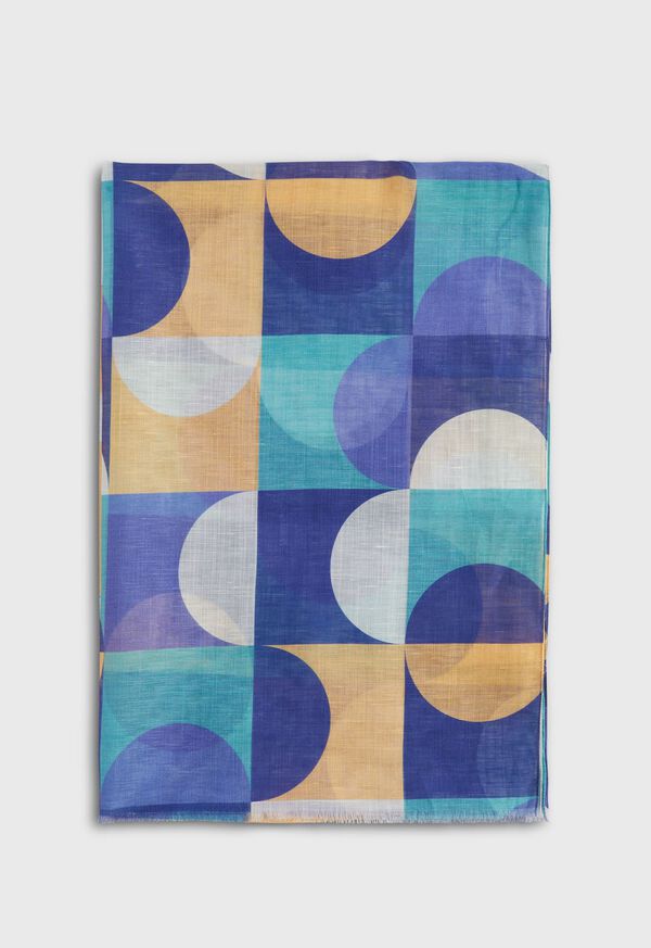 Paul Stuart Cotton & Linen Abstract Print Scarf, image 2