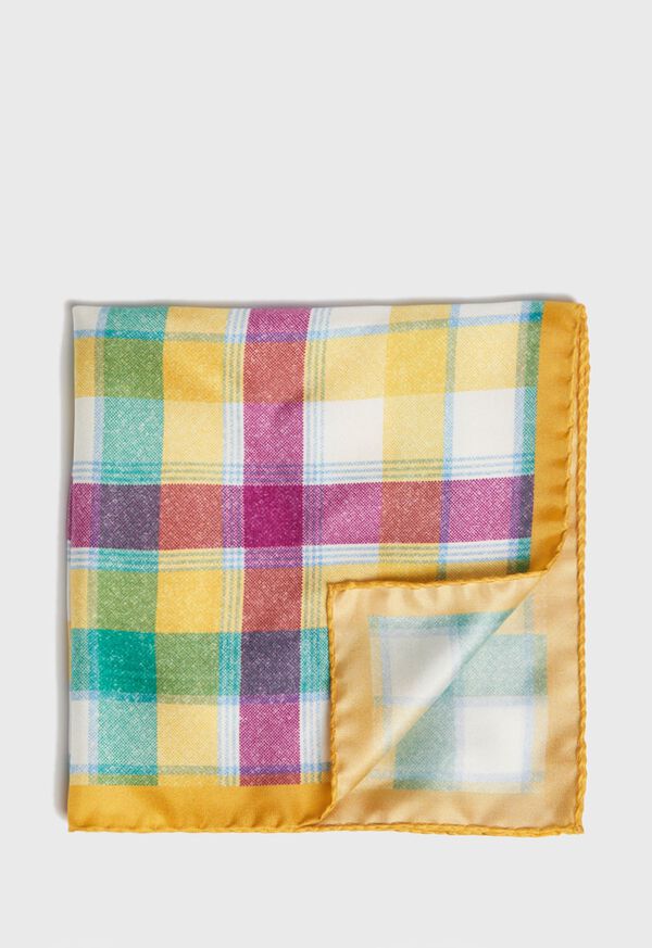 Paul Stuart Multi Plaid Pocket Square, image 1
