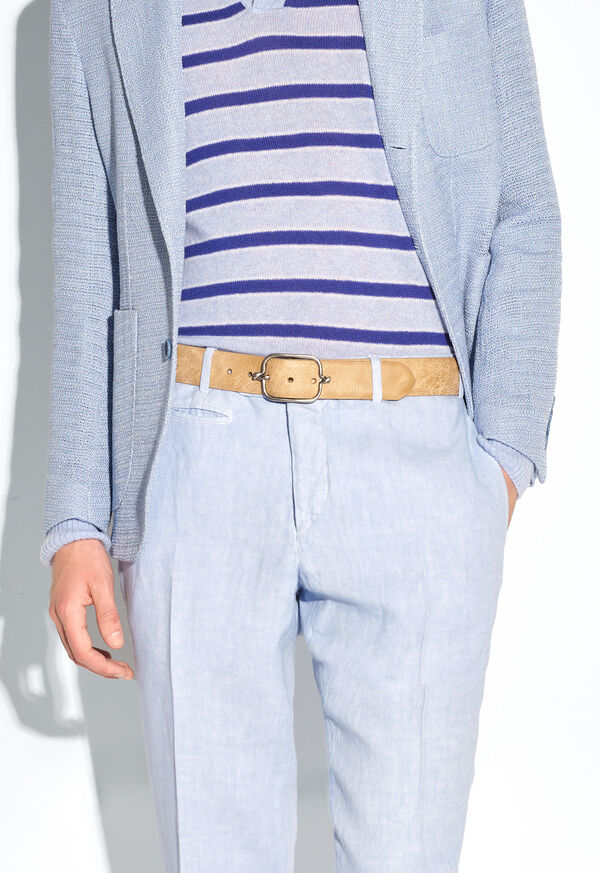 Paul Stuart Textured Leather Belt with Silver Buckle, image 2