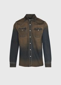 Paul Stuart Overdyed Blue Denim Shirt, thumbnail 1
