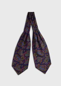 Paul Stuart Ornate Paisley Print Silk Ascot, thumbnail 2