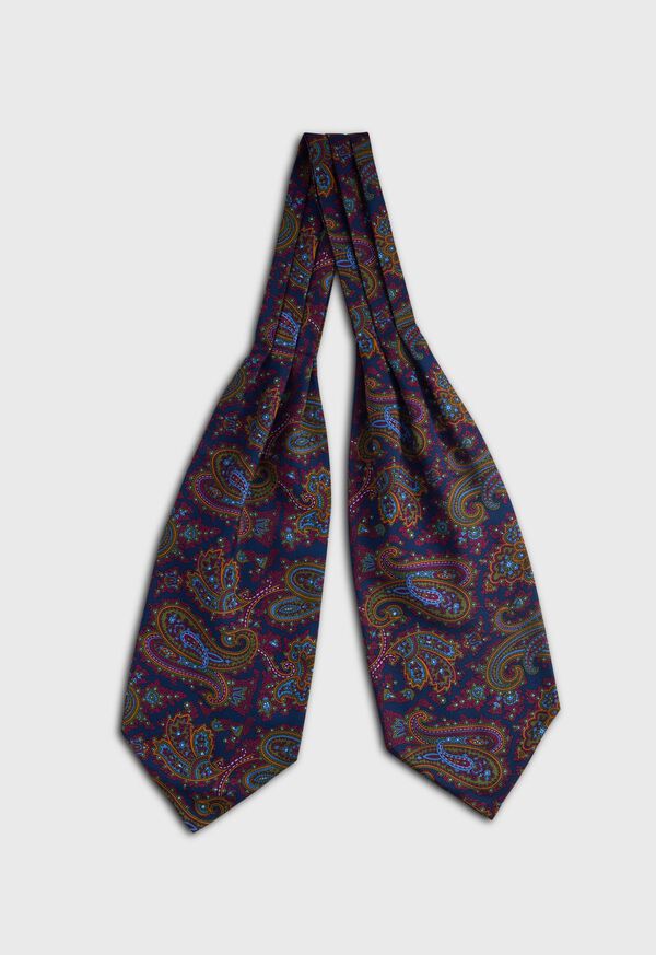 Paul Stuart Ornate Paisley Print Silk Ascot, image 2