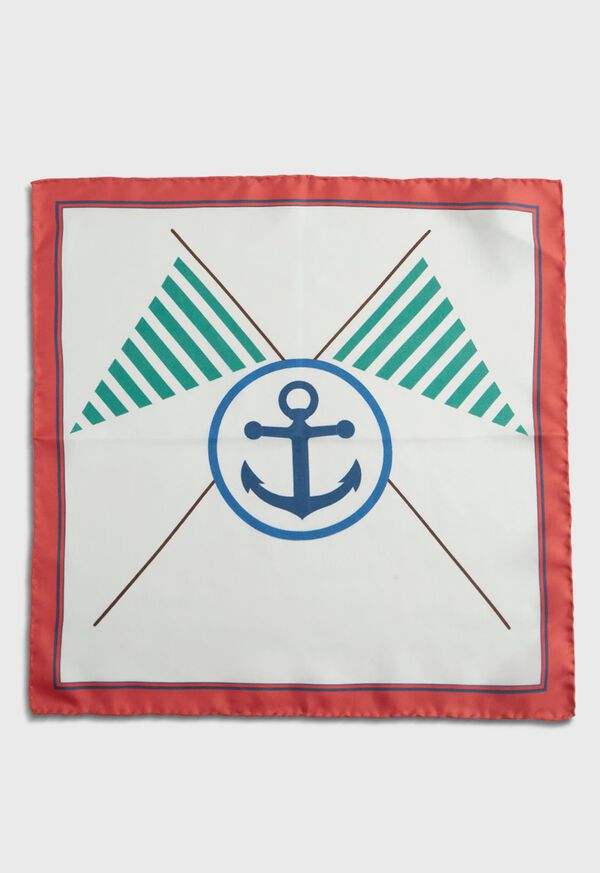 Paul Stuart Anchor Printed Silk Pocket Square, image 3