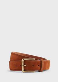Paul Stuart Nubuck Calf Suede Belt with Brass Roller Buckle, thumbnail 1