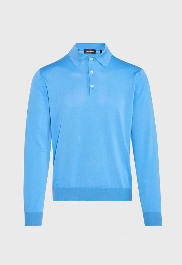 Paul Stuart Long Sleeve Cotton Polo, image 9