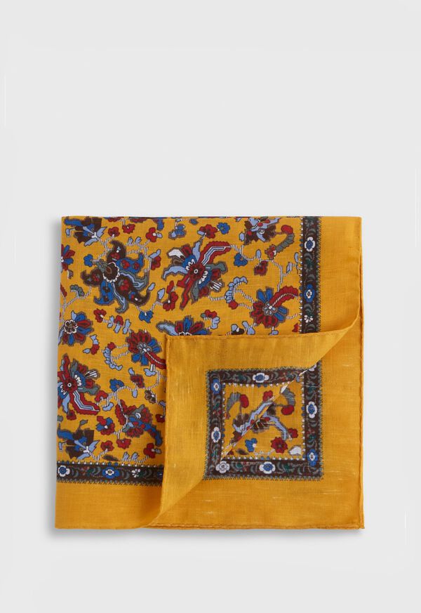 Paul Stuart Linen & Cotton Tapestry Print Pocket Square, image 1