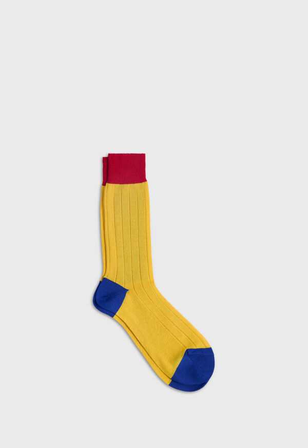 Paul Stuart Mercerized Cotton Ribbed Sock, image 1