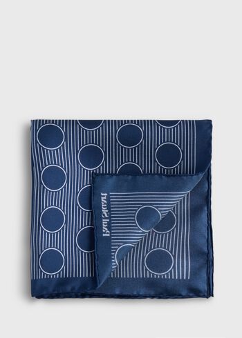 Paul Stuart Printed Silk Large Dot Pocket Square