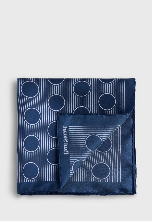 Paul Stuart Printed Silk Large Dot Pocket Square, image 1