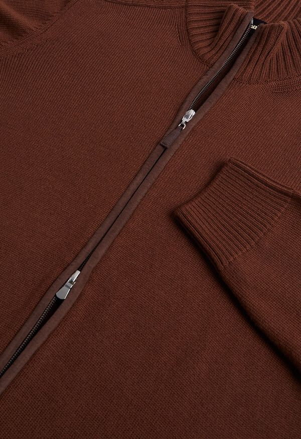 Paul Stuart Full Zip Cardigan with Suede, image 3