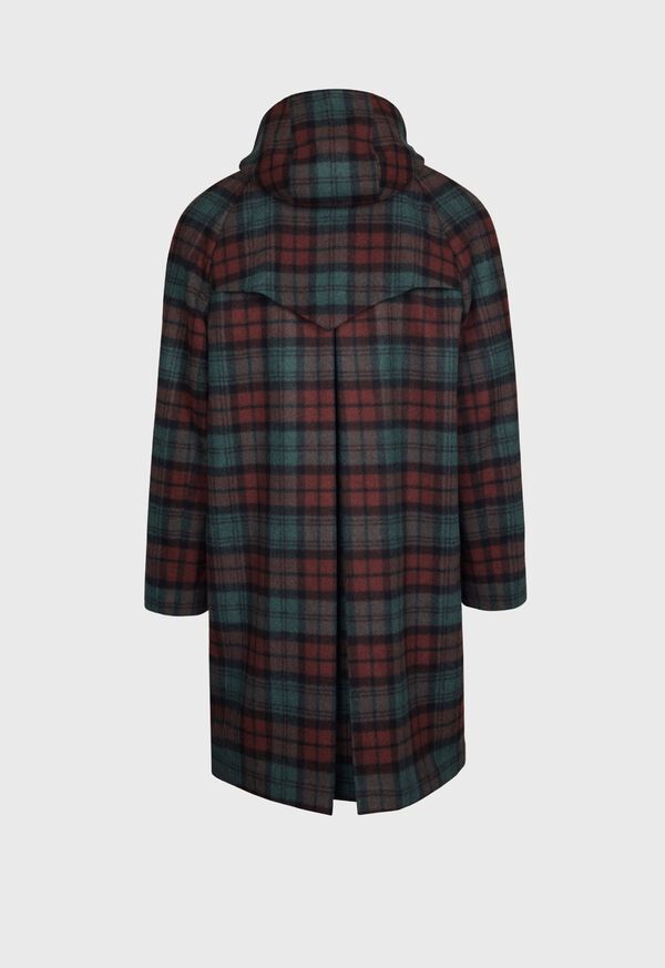 Paul Stuart Tartan Plaid Wool Hooded Coat, image 2