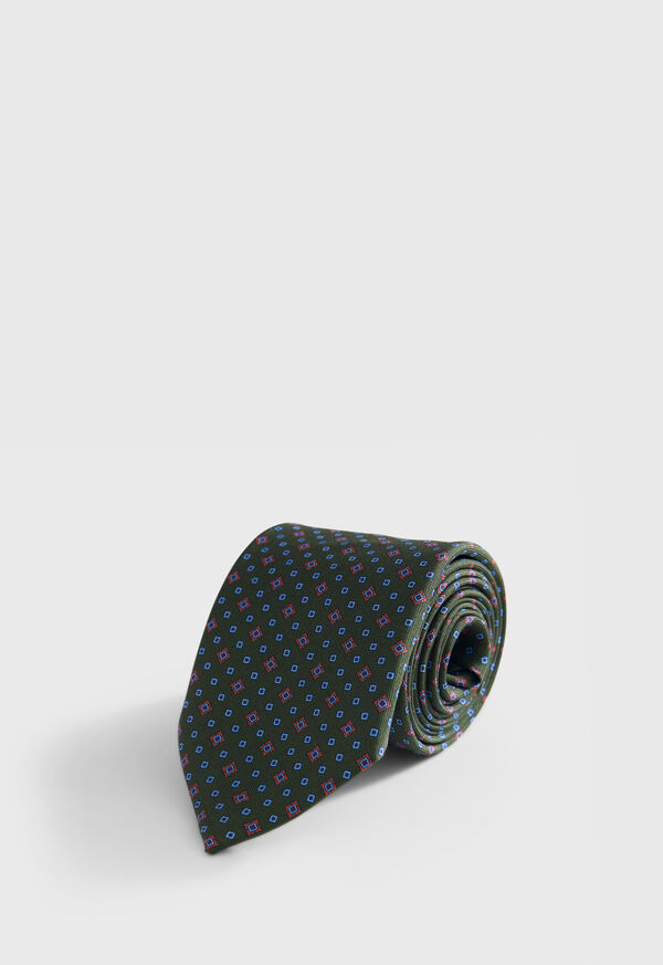 Paul Stuart Silk Printed Micro Medallion Tie, image 1