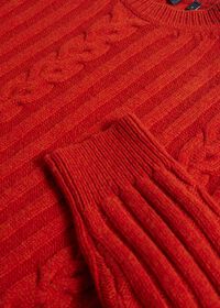 Paul Stuart Wool Cable and Rib Crewneck Sweater, thumbnail 2