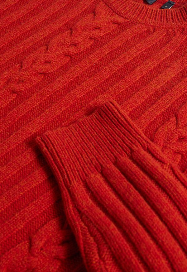 Paul Stuart Wool Cable and Rib Crewneck Sweater, image 2