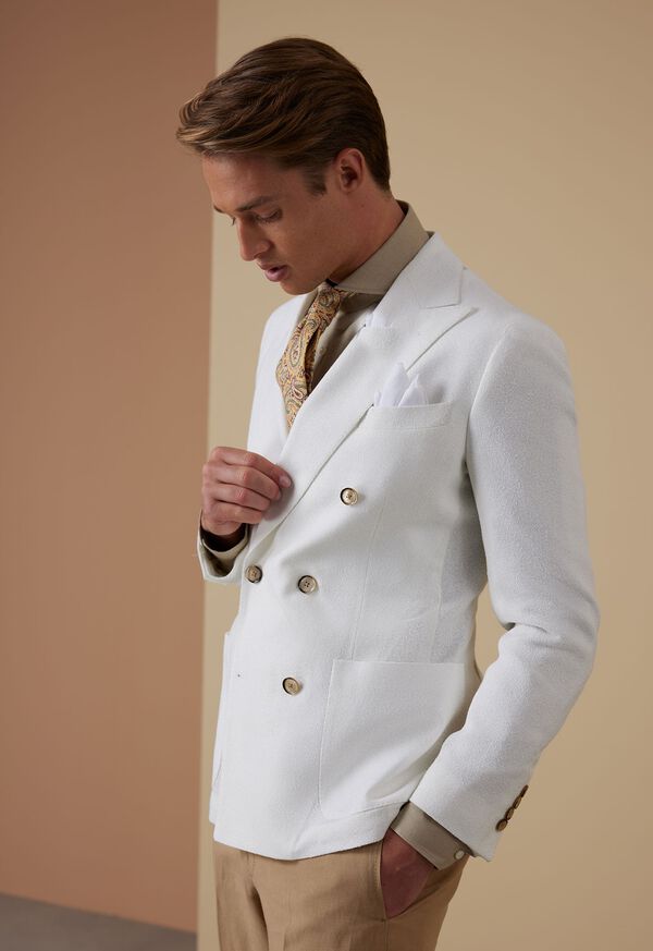 Paul Stuart White Boucle Double Breasted Jacket Look, image 1