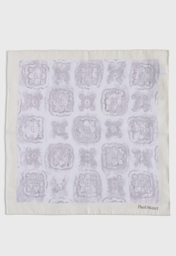 Paul Stuart Printed Linen Floral Pocket Square, image 2