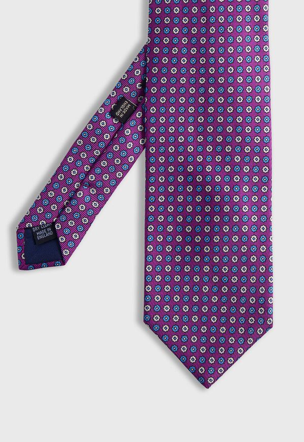 Paul Stuart Printed Silk Floral Medallion Tie
