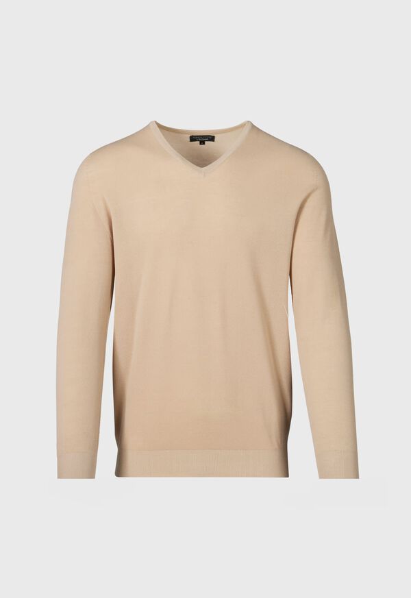 Paul Stuart Cotton Piqué V-Neck Sweater, image 1