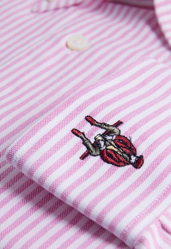 Paul Stuart Striped Oxford Logo Sport Shirt, image 3