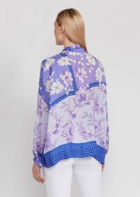 Paul Stuart Floral Tie Front Silk Blouse, thumbnail 4