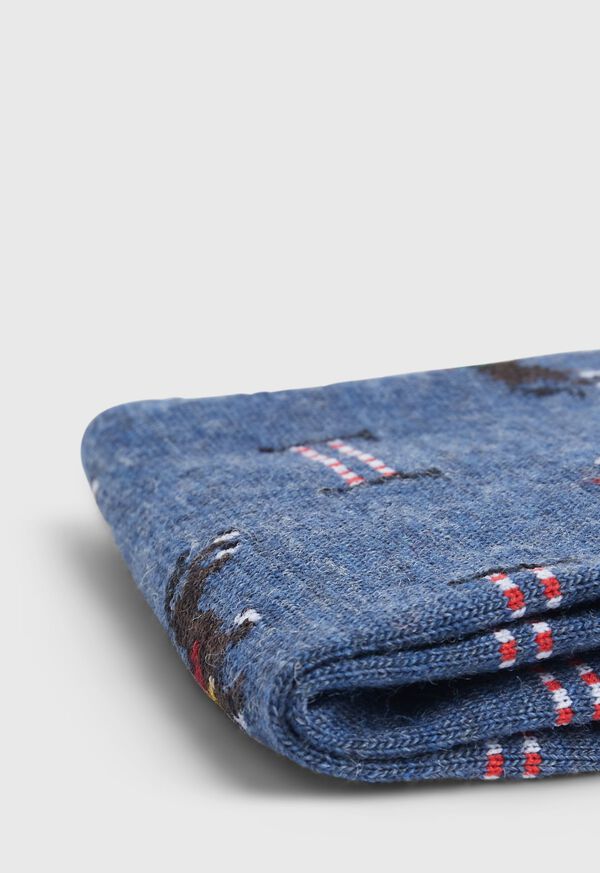 Paul Stuart Racing Horse Motif Wool Sock, image 2