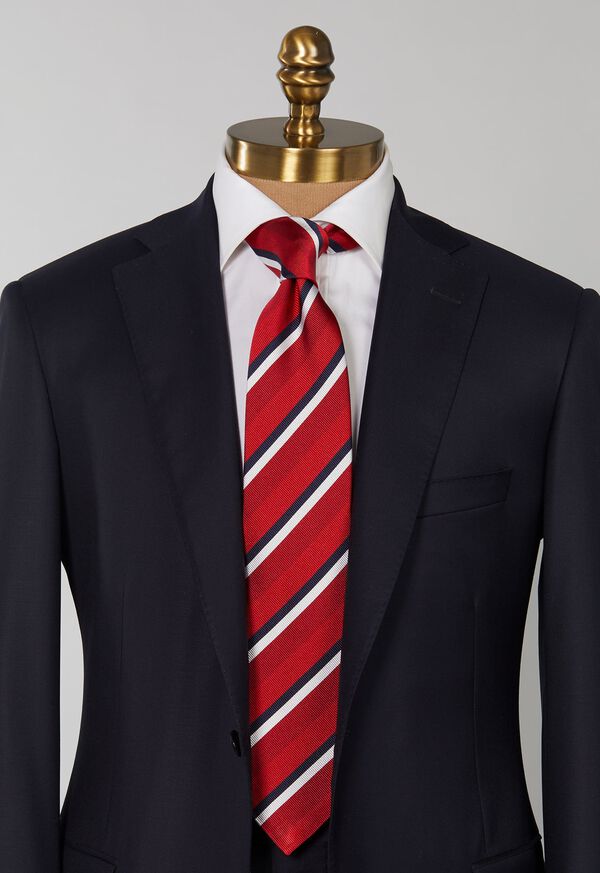 Paul Stuart Three Color Repp Stripe Tie, image 2