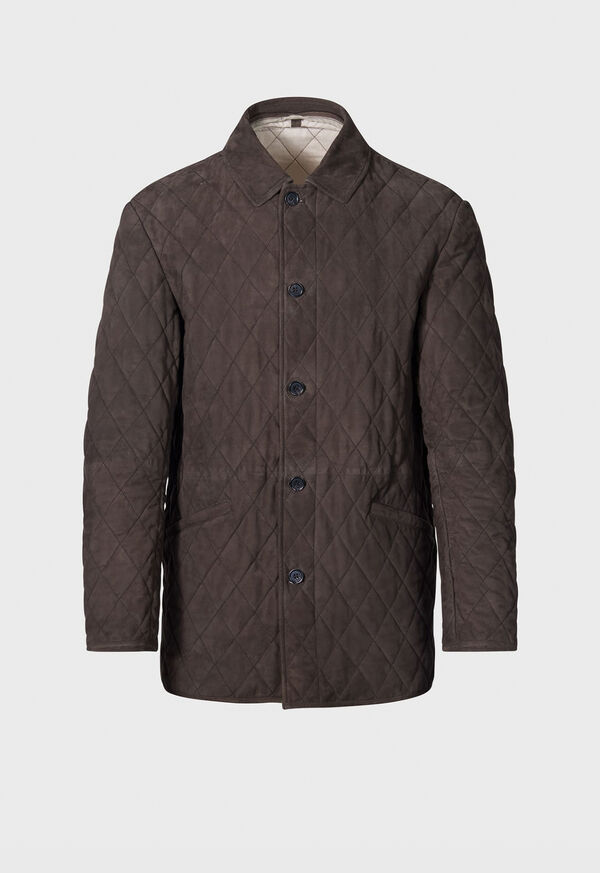 Paul Stuart Quilted Waterproof Suede Jacket, image 6