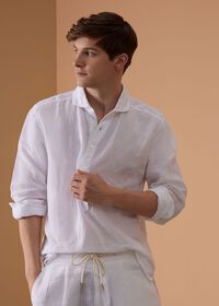 Paul Stuart Washed Linen Pullover Shirt, thumbnail 2