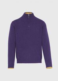 Paul Stuart Cashmere Quarter Zip Sweater with Inside Contrast, thumbnail 1