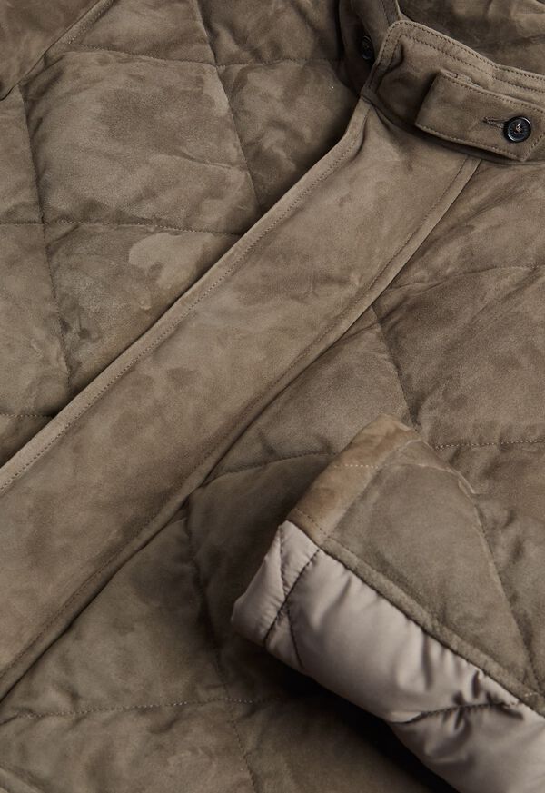 Paul Stuart Suede Diamond Quilt Down Jacket, image 4