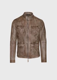 Paul Stuart Distressed Lamb Leather Rider Jacket, thumbnail 1