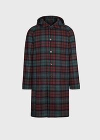 Paul Stuart Tartan Plaid Wool Hooded Coat, thumbnail 1