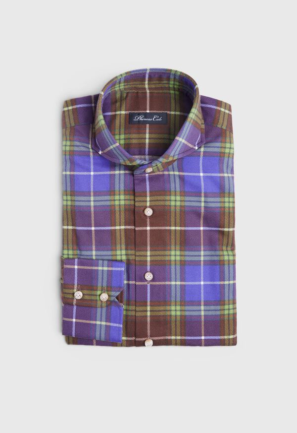 Paul Stuart Cotton Printed Plaid Sport Shirt, image 1
